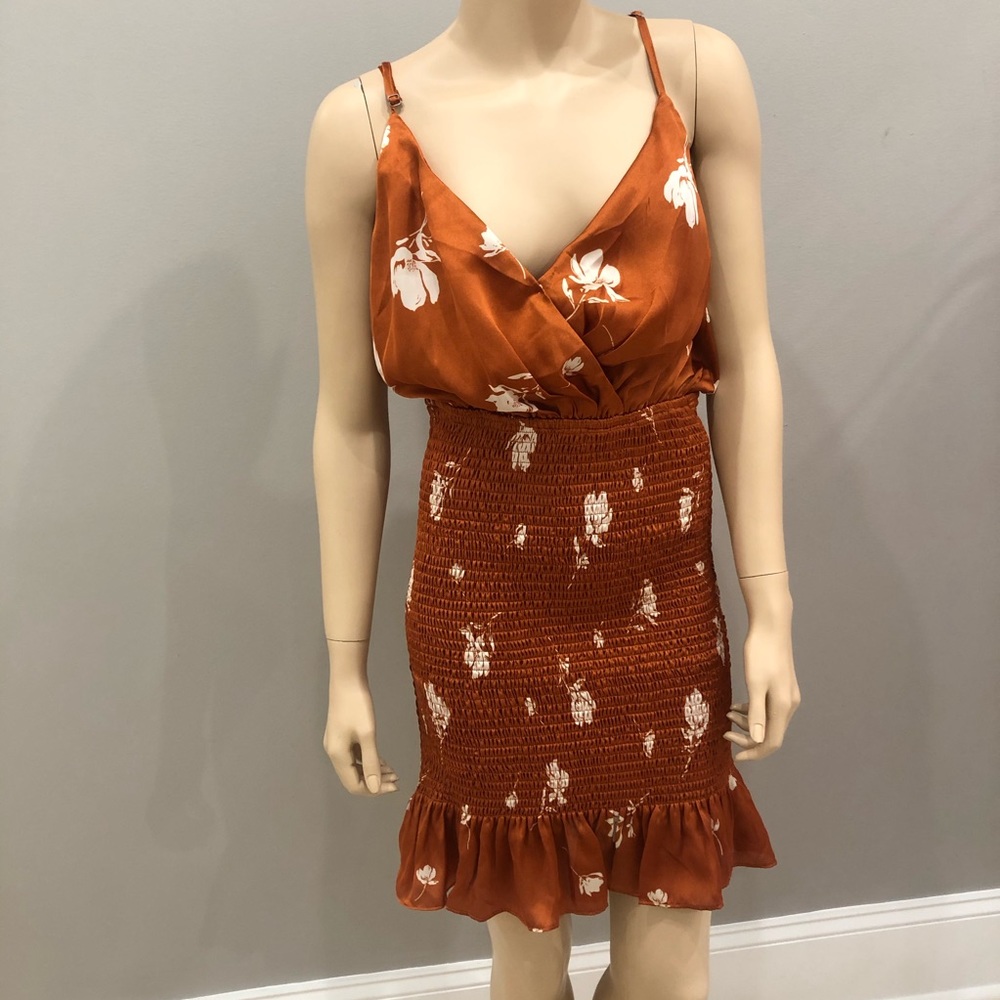 NWT burnt orange smock dress size large